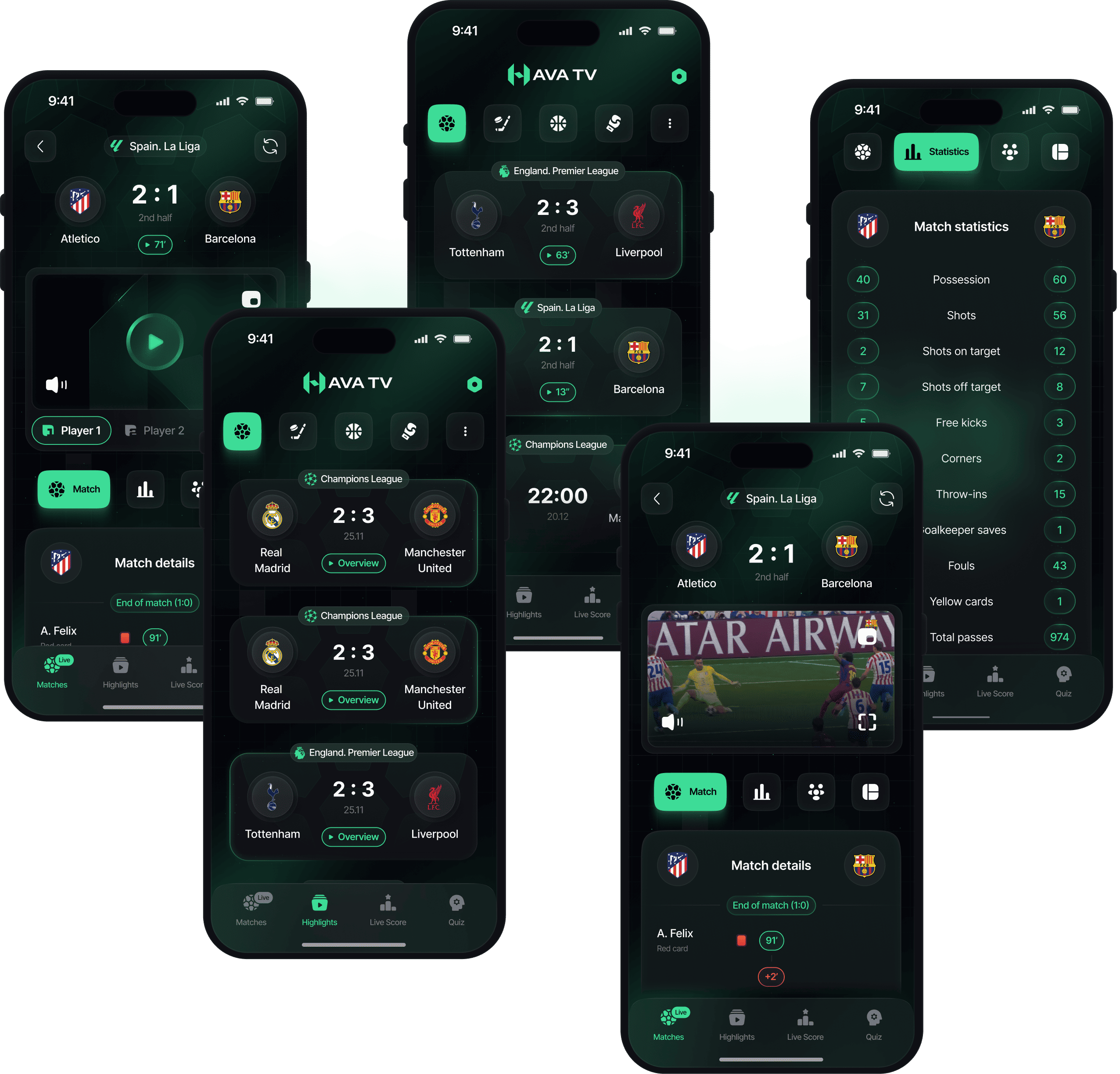 HAVA TV app screens